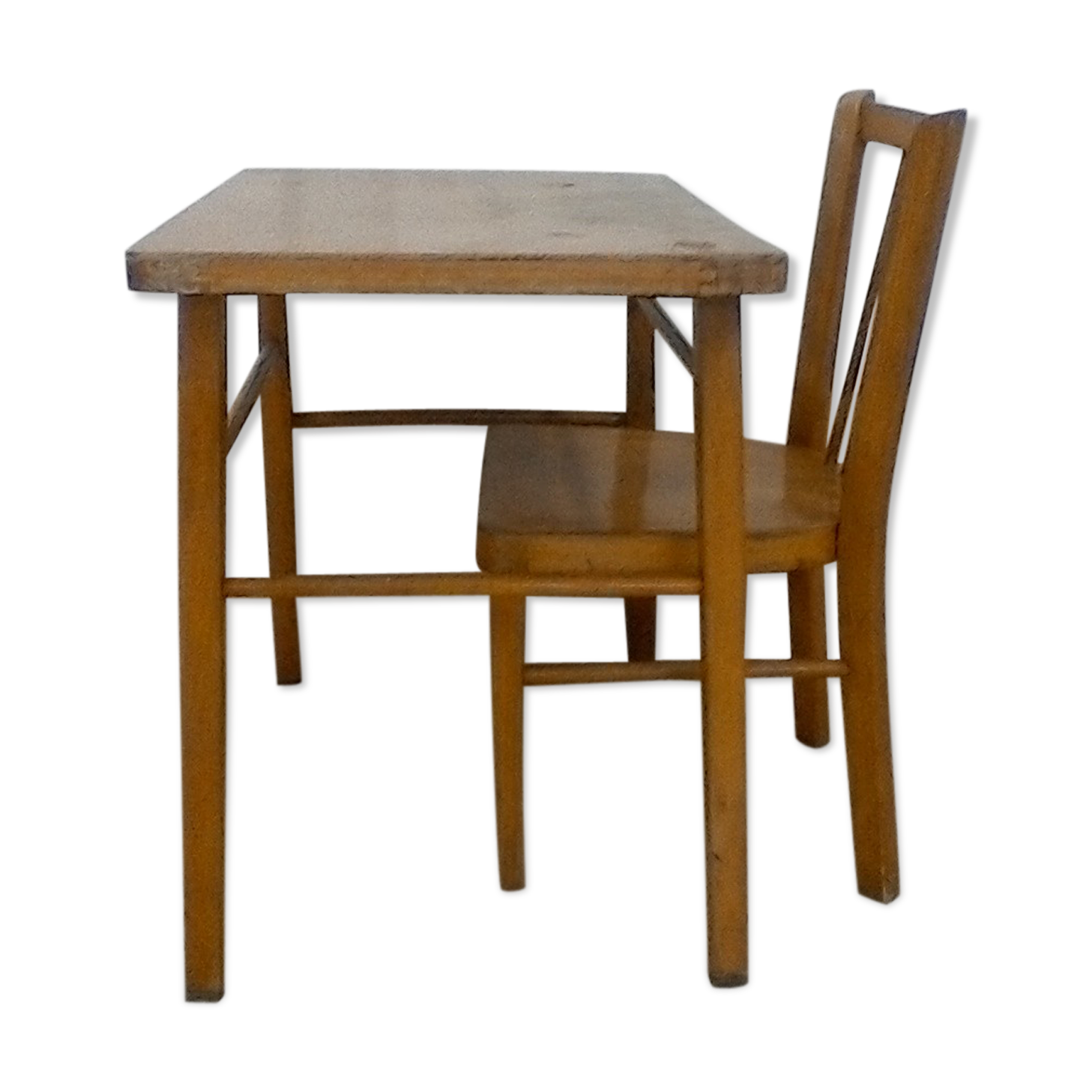 Baumann table and school chair set vintage