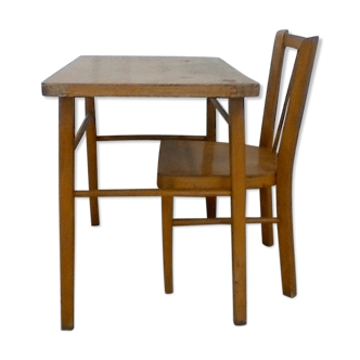 Baumann table and school chair set vintage