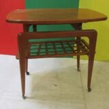 Scandinavian bay sideboard on casters with spacer straps