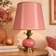 Neo-Victorian table lamp with pink opaline glass and brass – Vintage 1970s