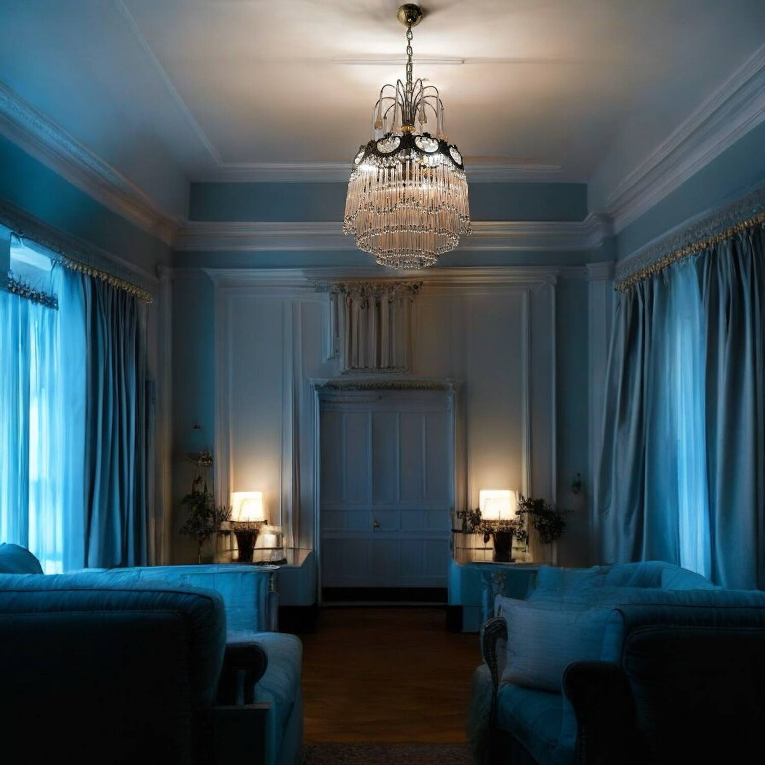 Pink Murano Glass Rod Chandelier