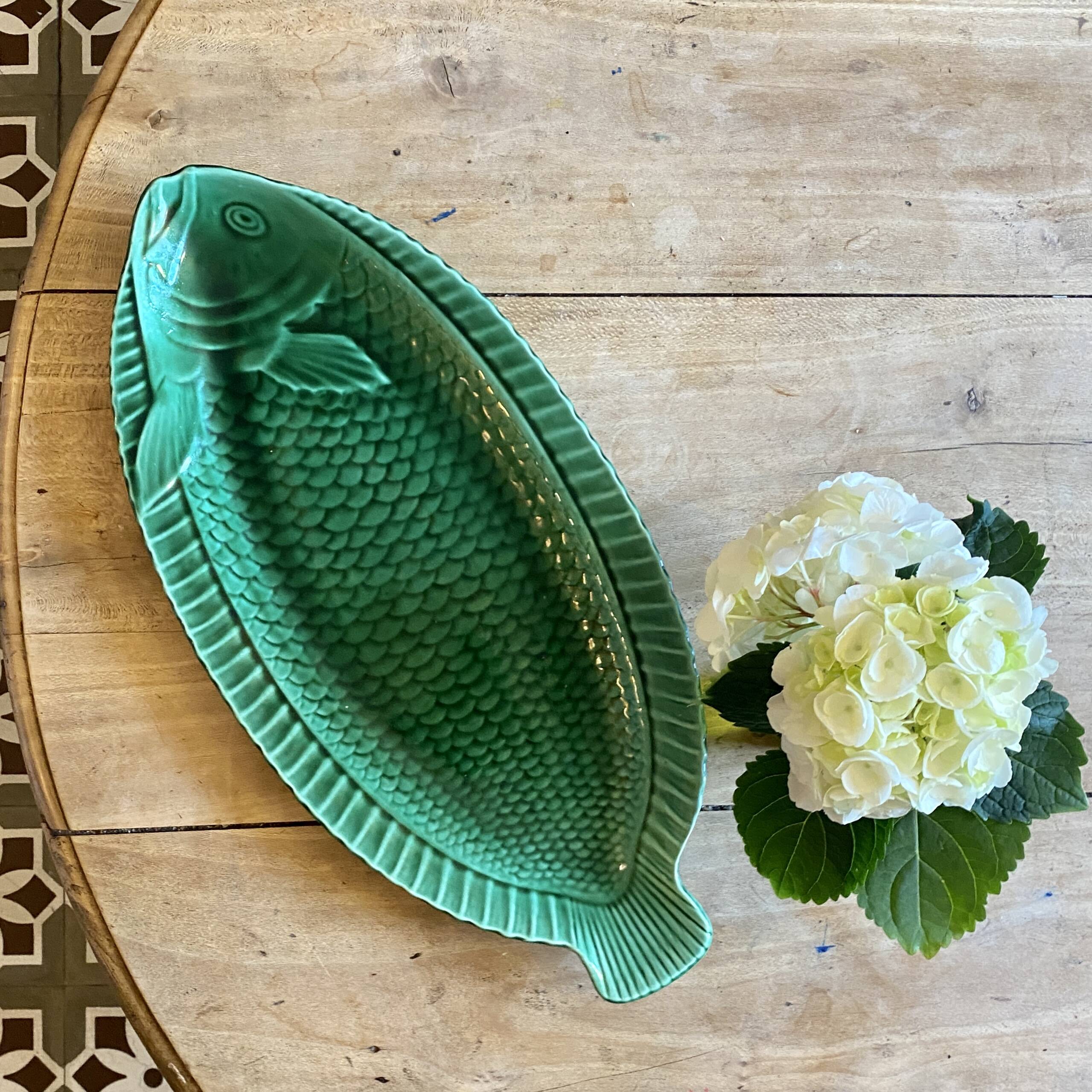 Vintage XL fish-shaped dish - Sarreguemines
