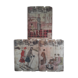 Set of 3 wooden panels le petit echo de la mode old revue
