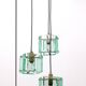 Vintage Three-Light Nile Green Glass Pendant Light by Zero Quattro, Italy