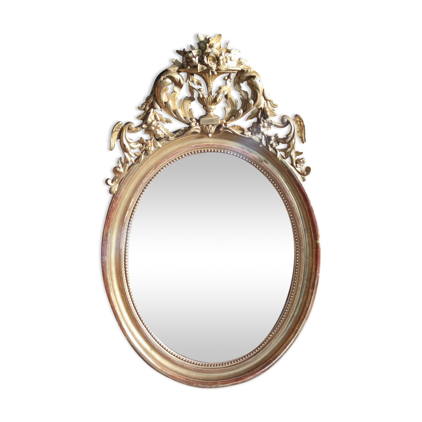Mirror with a gilt medallion pediment, 1840