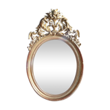 Pediment mirror in gold medallion with gold leaf 1840