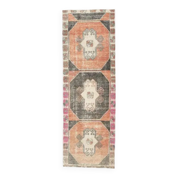 Turkish wool hand-knotted runner rug 103x305