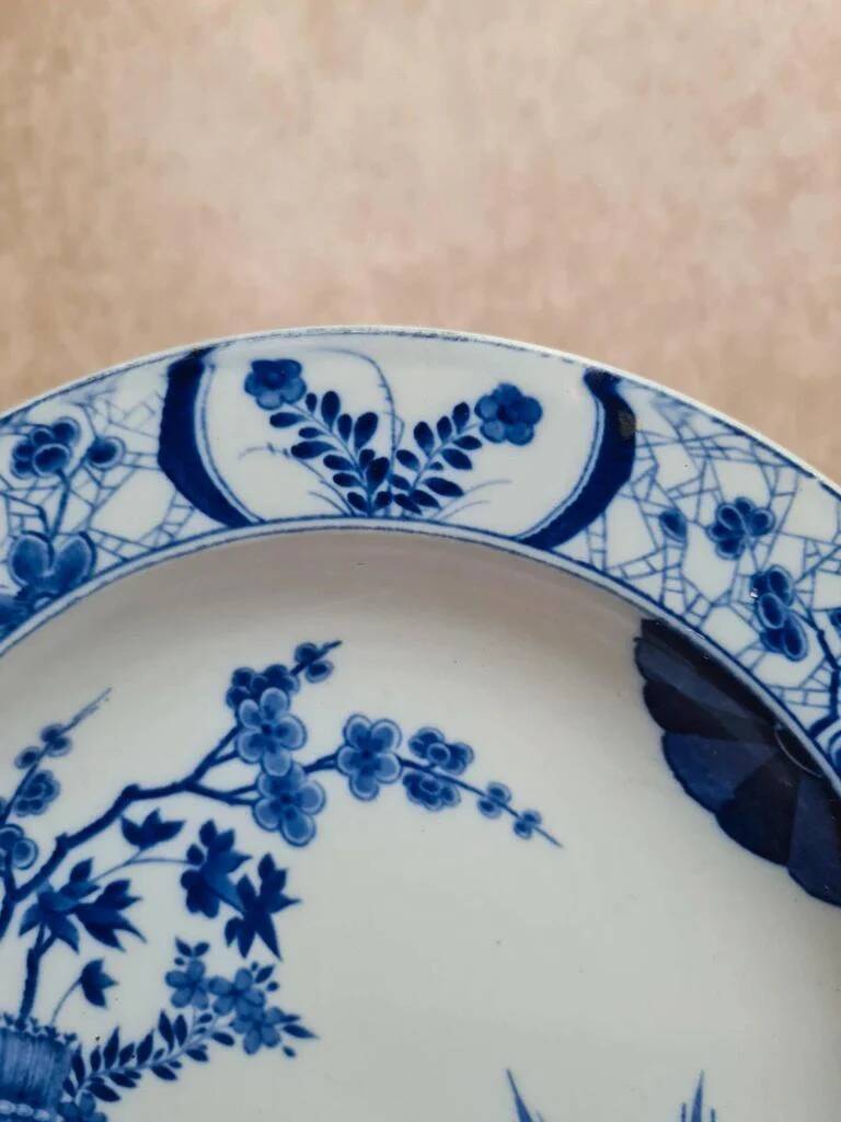 Antique hollow plate Creil and Montereau Japan / Monet blue