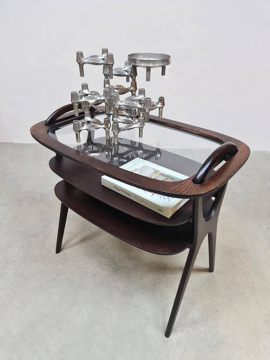 Midcentury side table serving tray vintage Hans Olsen 1950s