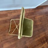 Green velvet folding chair