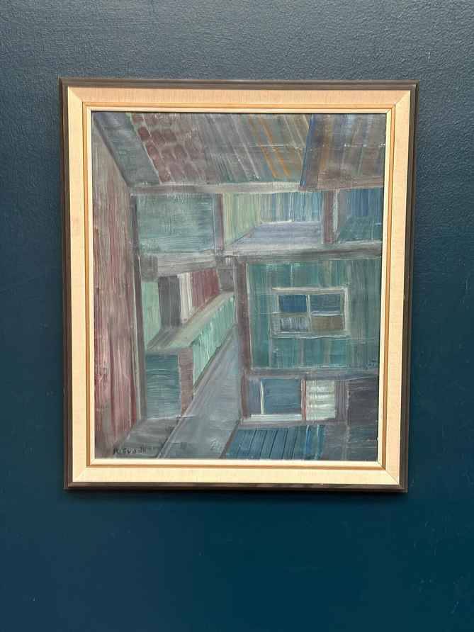 Swedish Mid‑Century Oil on Panel – by Ragnar Svedberg – Exterior