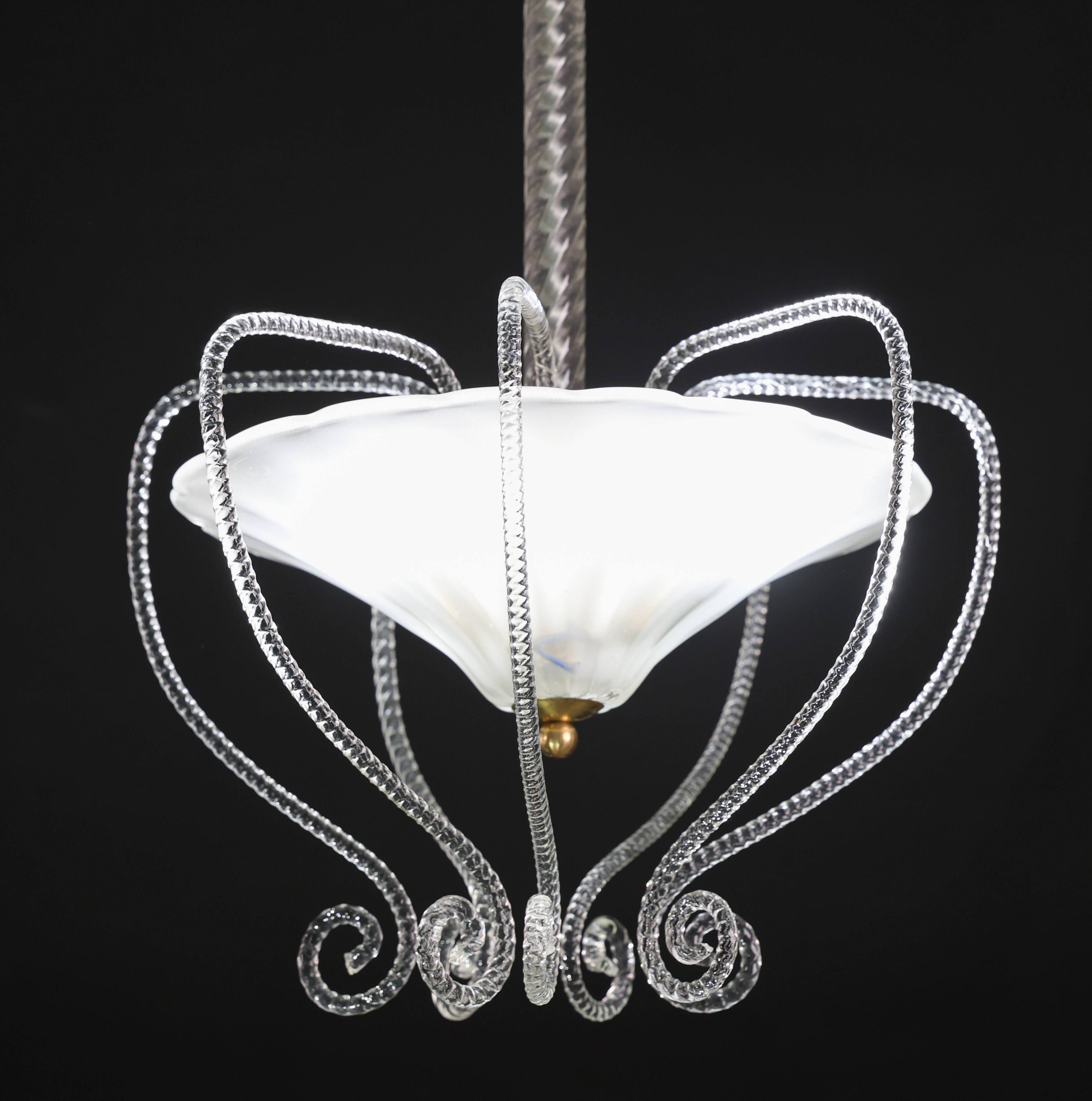 Art Decò Barovier e Toso "Fountain" Murano Glass Chandelier, 1950