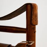 Hungarian calf leather lounge chair and ottoman, set of 2