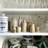 Beige glazed stoneware pot