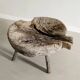 Antique Swedish Brutalist Wooden Side Sofa Coffee Table, 1800s