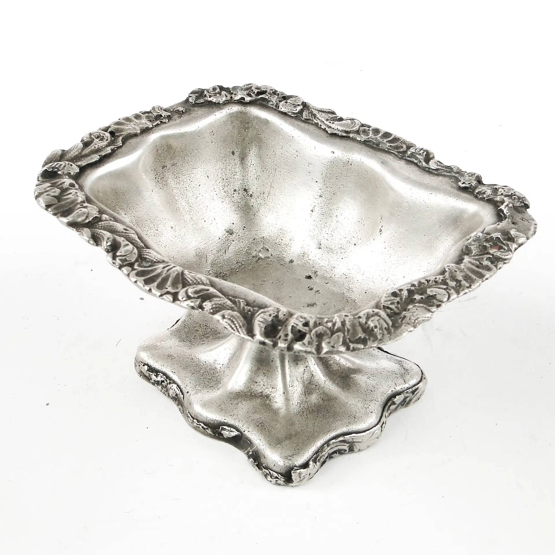 Biedermeier salt cellar, silver-plated copper, Poland, 19th century