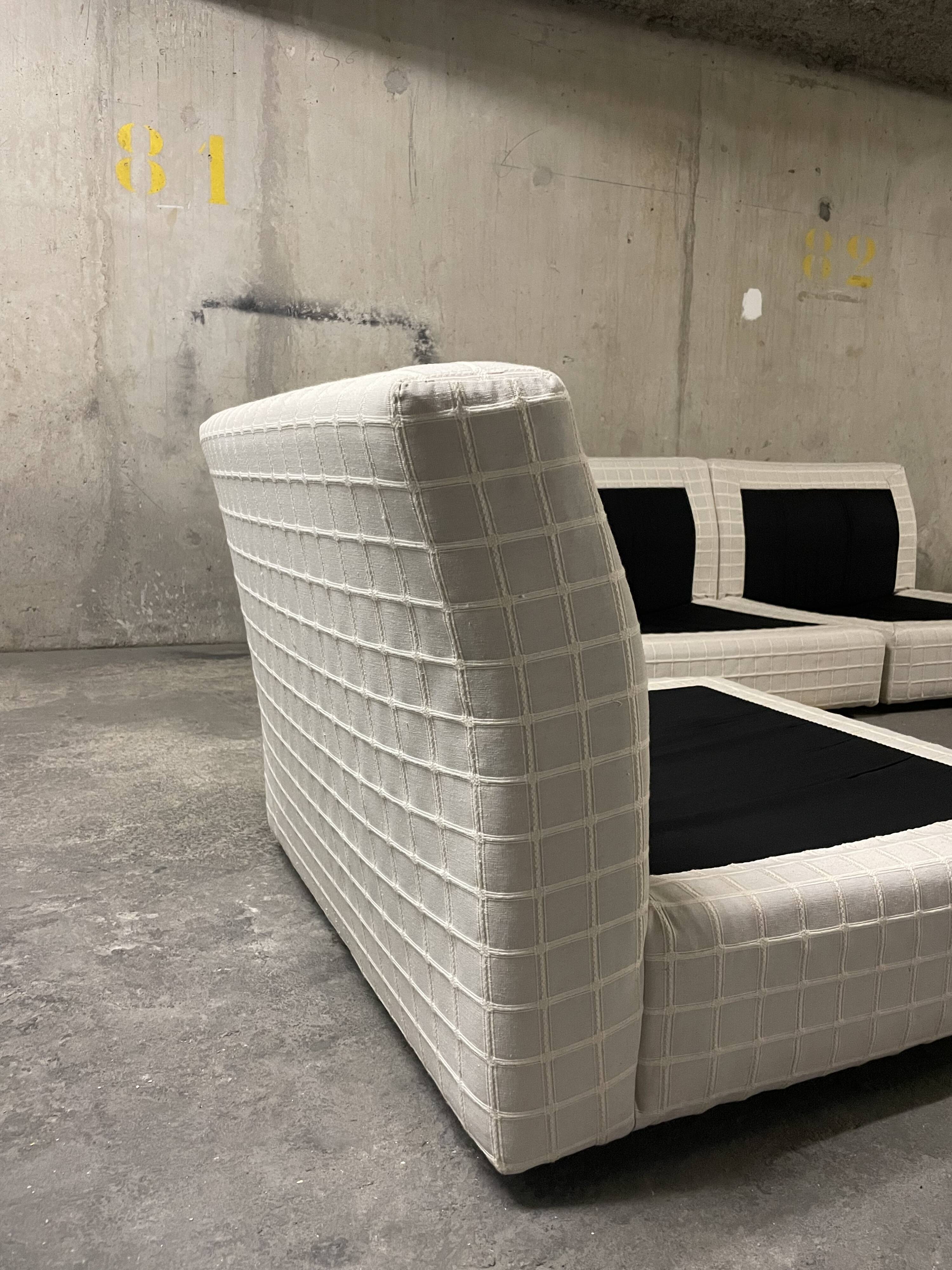 Set of Bernard Govin low chairs, Roset 1970