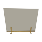 Fireplace screen in smoked glass and brass