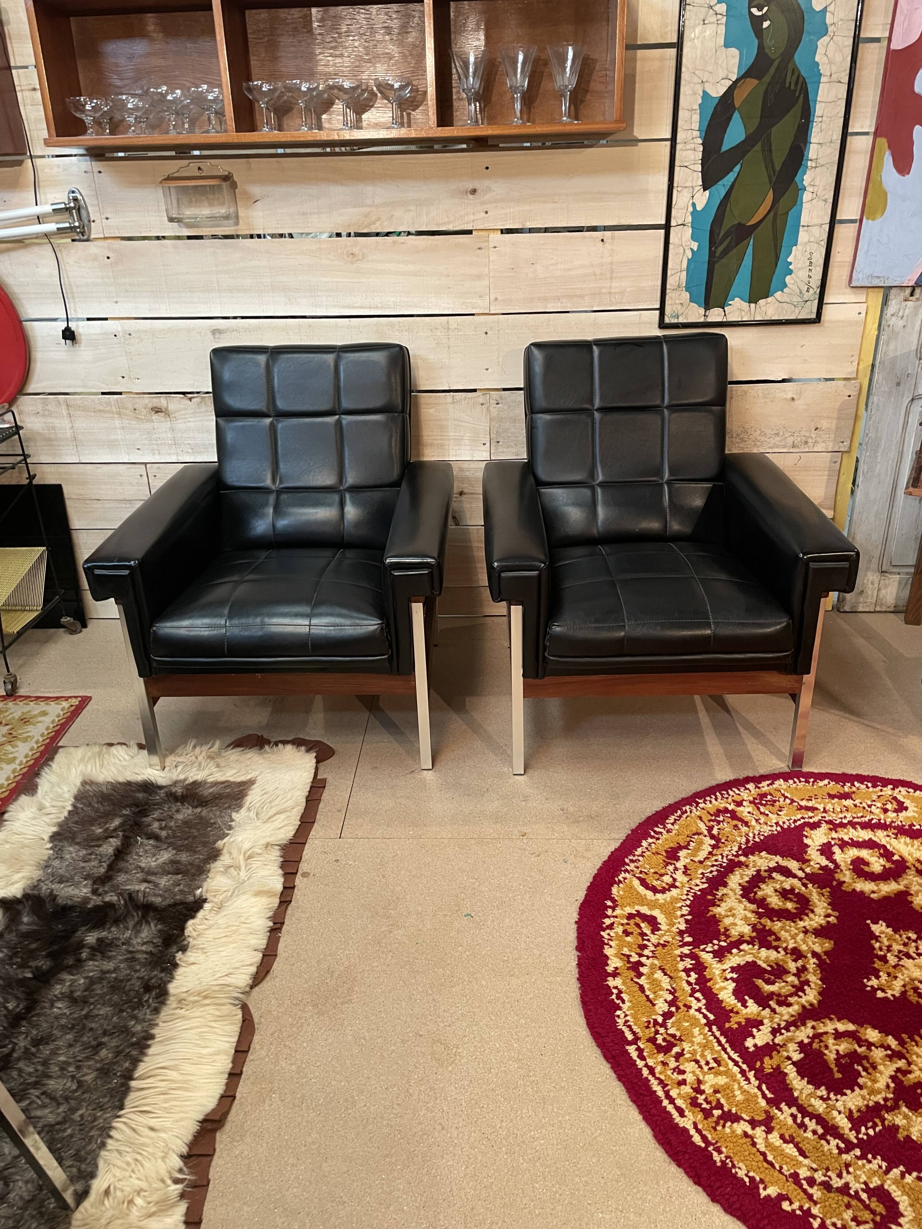 Paire fauteuils vintage design 50/60