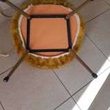 Chaise moumoute moutarde pelfran