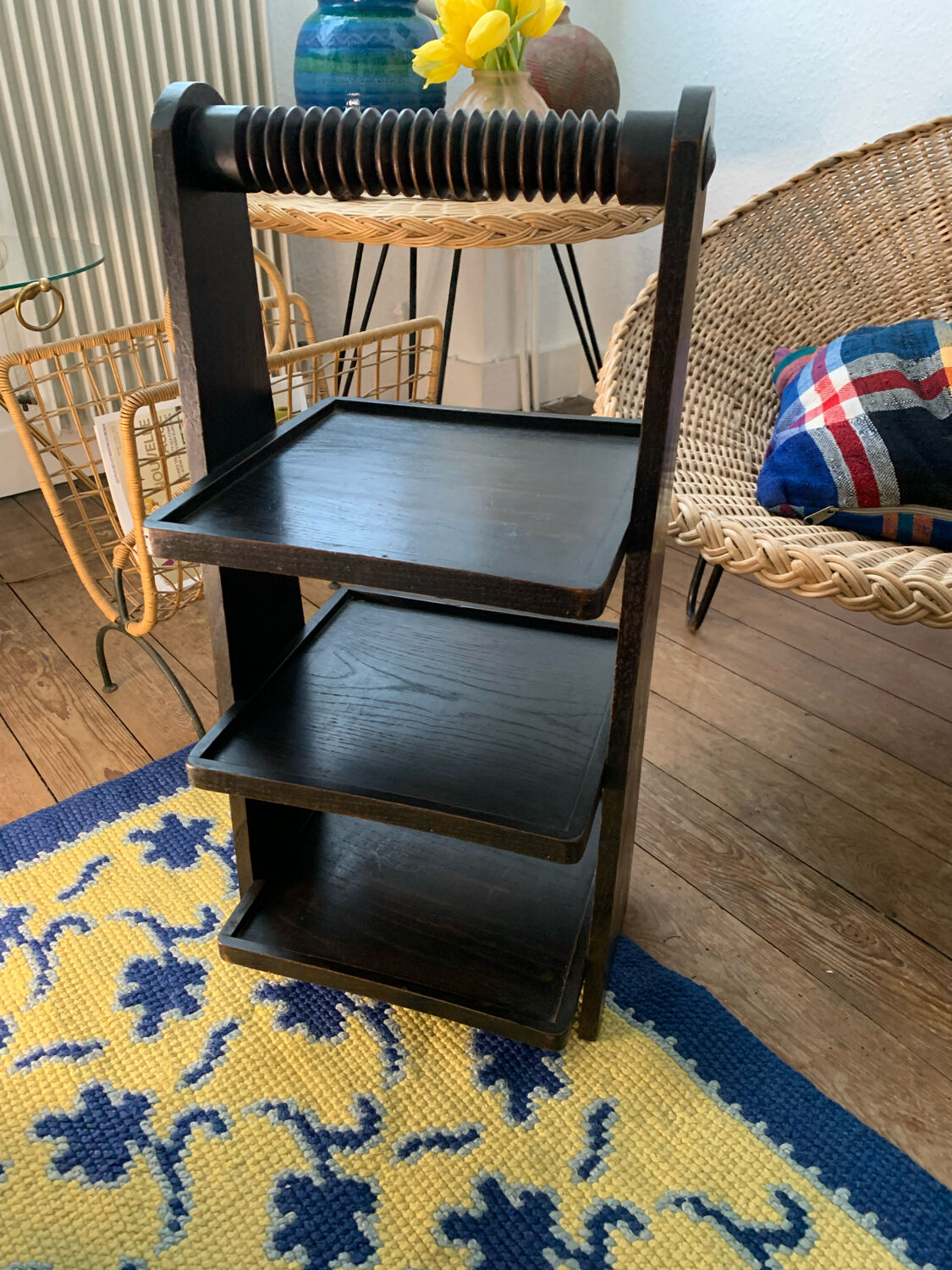 Wooden shelf harness signed Quimper HB