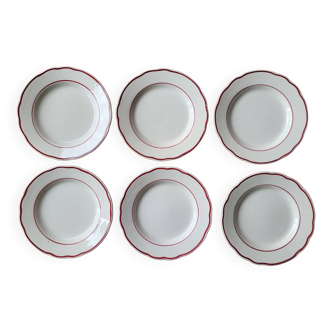 Set of 6 dessert plates in Gien earthenware