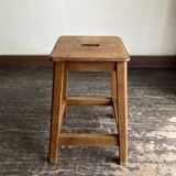 Boarding school stool in oak and plywood 1950