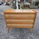 Vintage oak and cane commode from the 1960s.