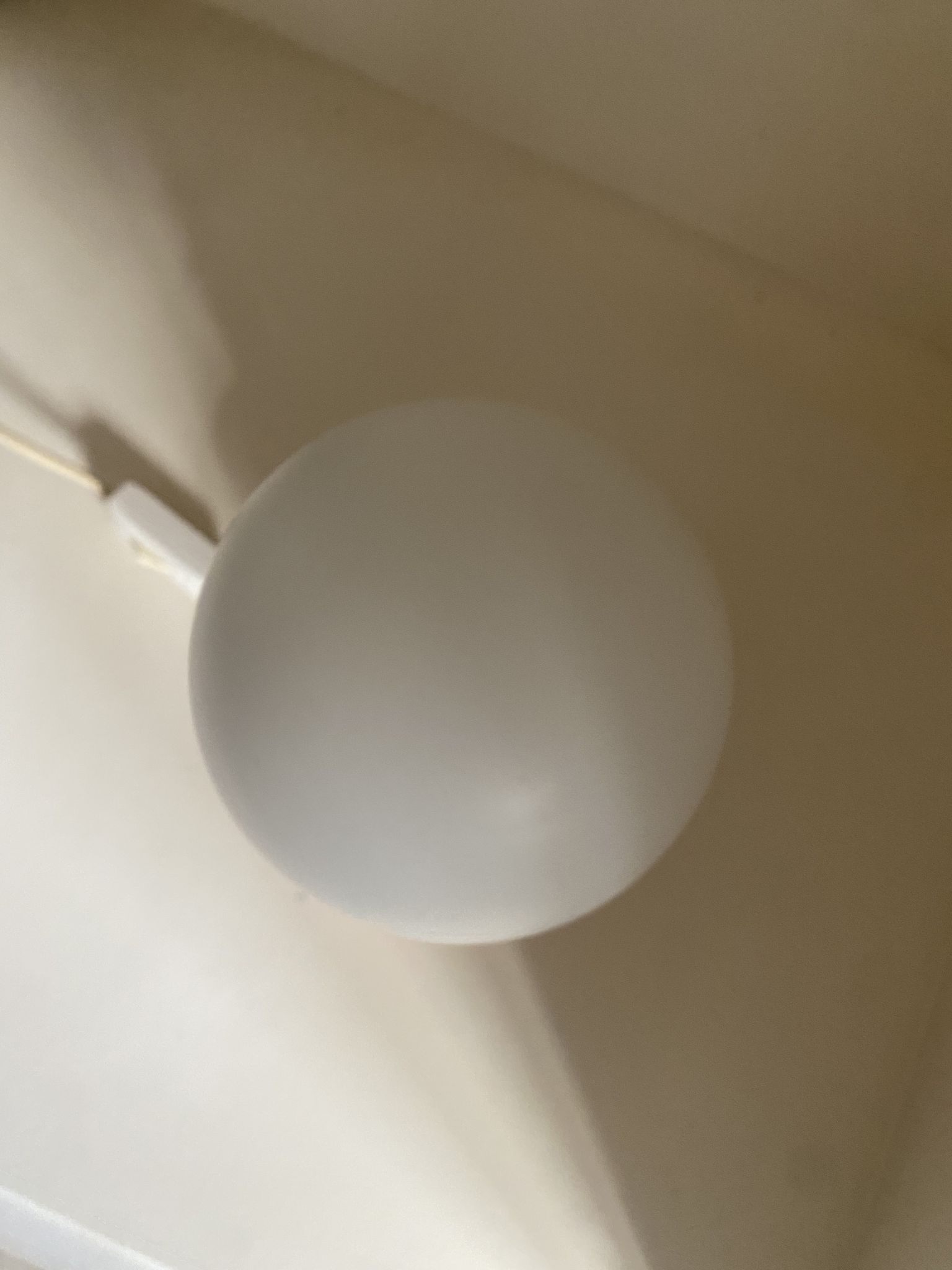 Vintage lamp opaline globe, wood turned orange and chrome 60s 70s