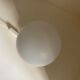 Vintage lamp opaline globe, wood turned orange and chrome 60s 70s