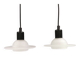 White glass UFO pendant lights by Design-Light, early 1990s Denmark