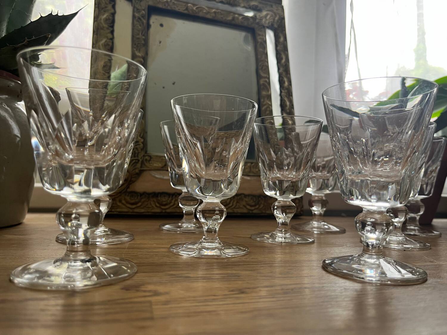 St Louis crystal white wine glasses
