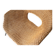 Sculptural lounge chair in rattan and metal, 1960s