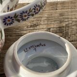 White hand-painted porcelain teapot with flowers Poland 1970s