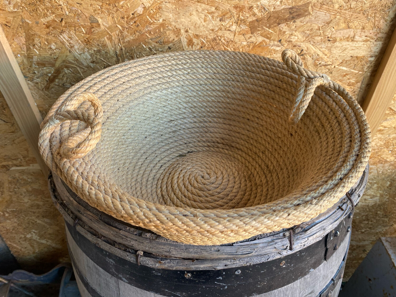 Old Basket with Vintage Rope Handles