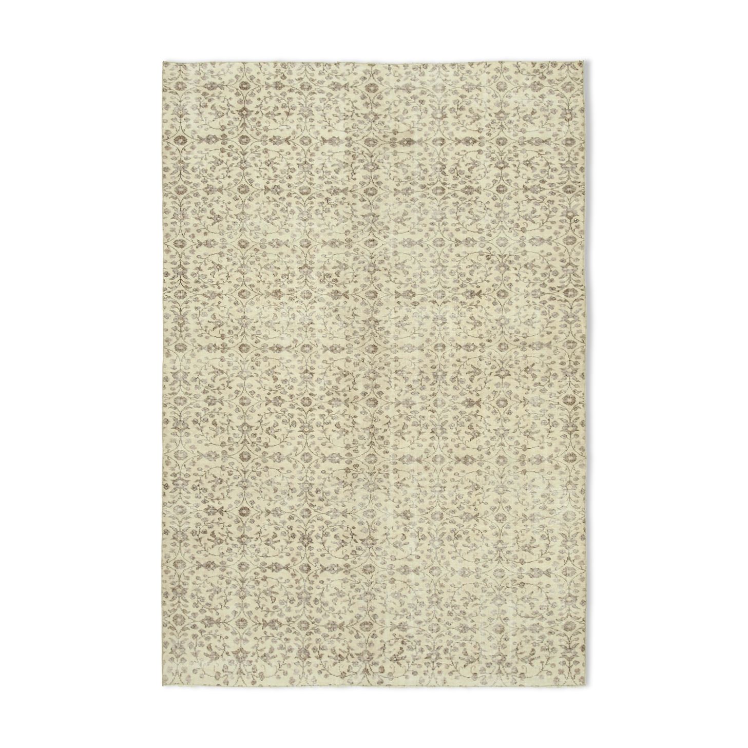 Handmade one-of-a-kind oriental beige carpet 197 cm x 300 cm