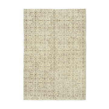 Handmade one-of-a-kind oriental beige carpet 197 cm x 300 cm