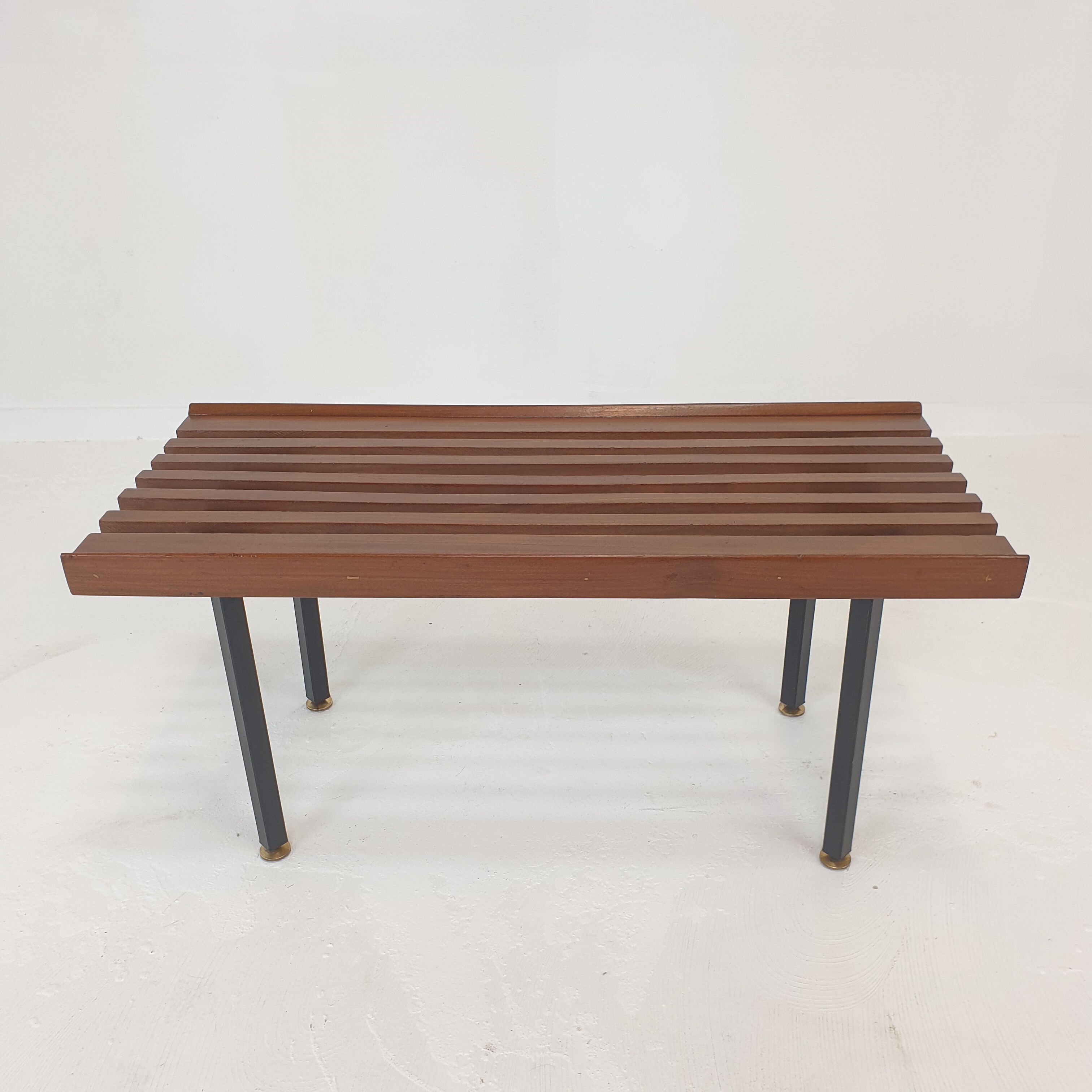 Bench in Teak with Brass Feet, Italy, 1950s