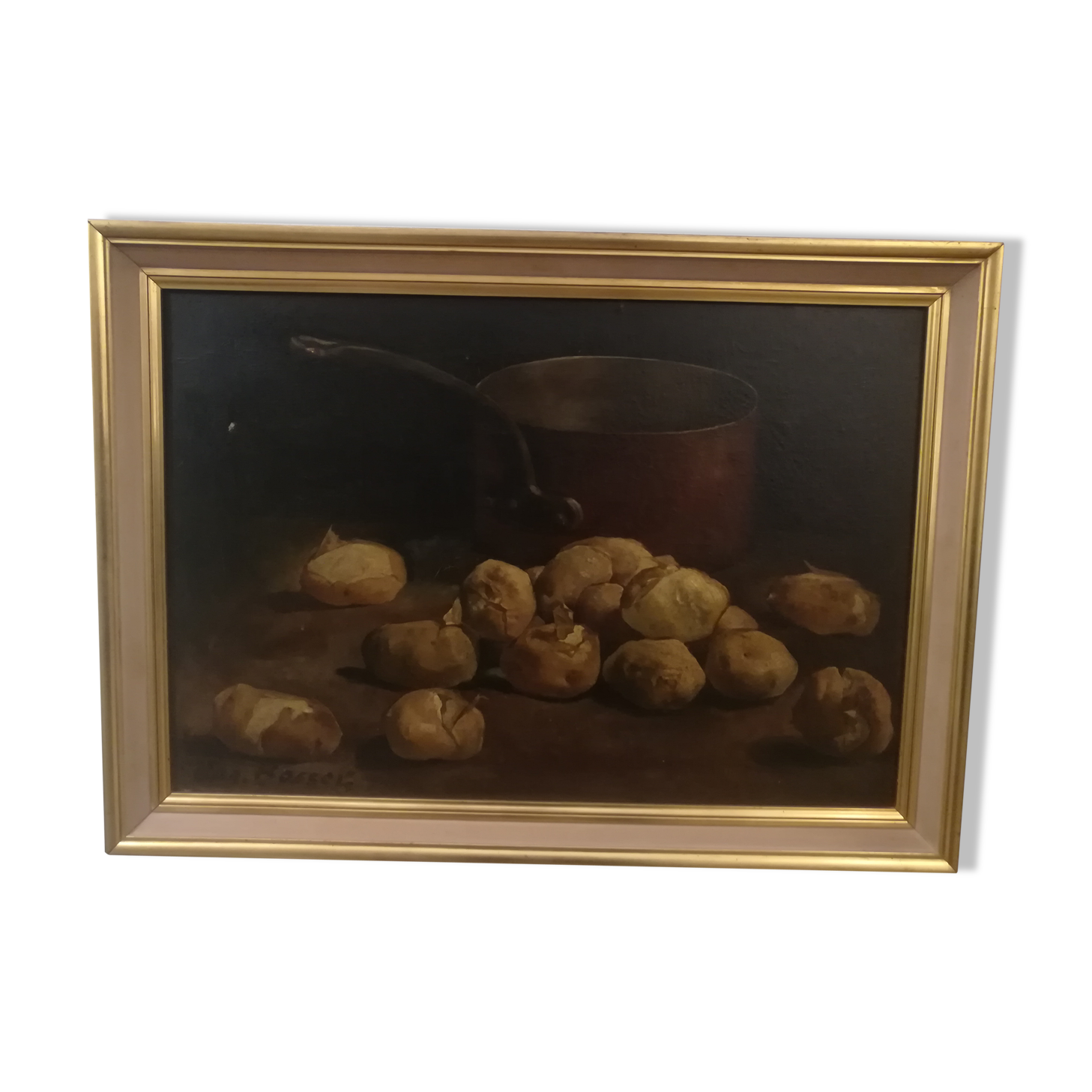 Table oil painting "potatoes"