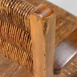 Pair of French armchairs with twisted legs in the style of Charles Dudouyt, France, 1940s.