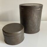 Set of 2 old weathered metal boxes
