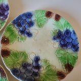 3 plates Sarreguemines in slip