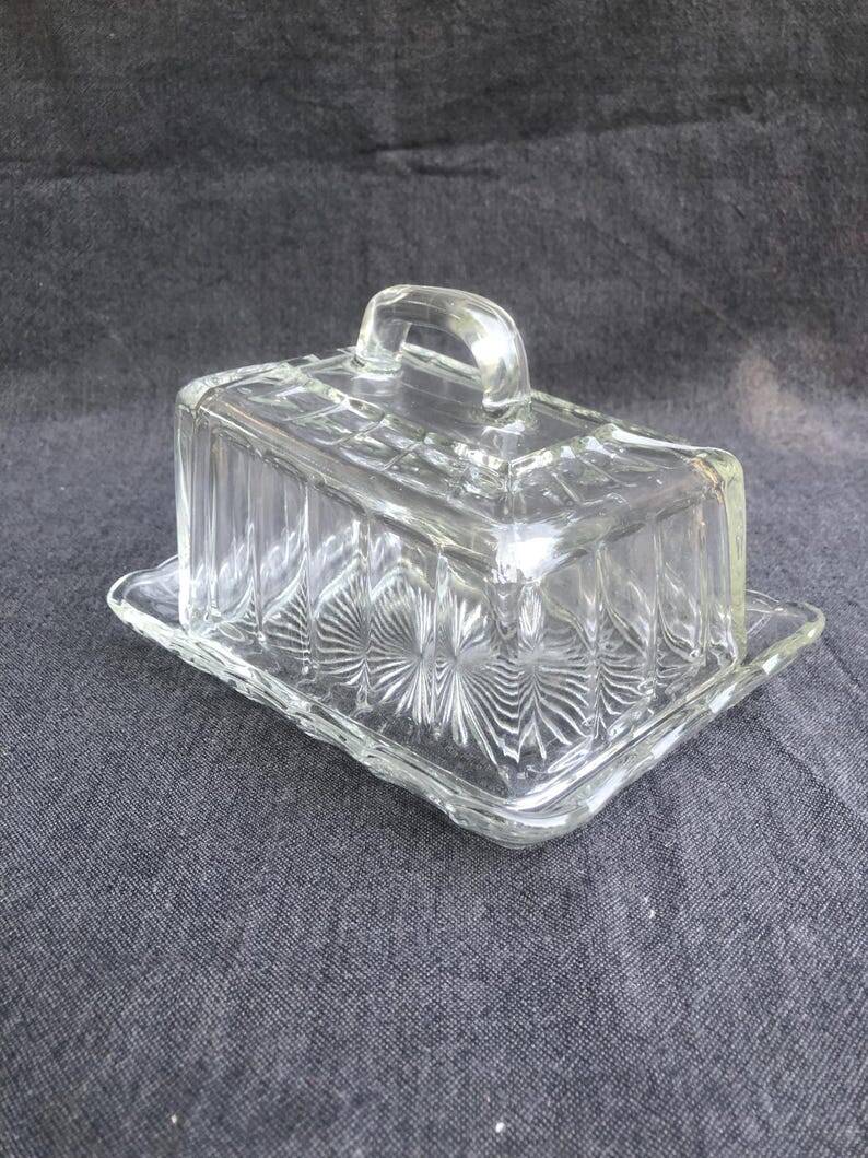 Art Deco Сrystal/Glass Cheese/butter Dome with lid, circa 1930-40, Belgium