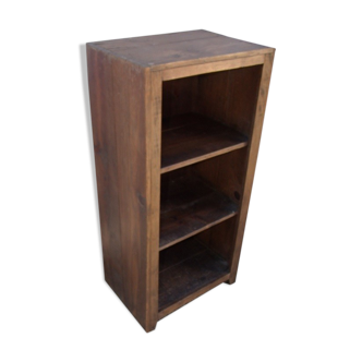 Open storage unit with rustic bedside-type storage