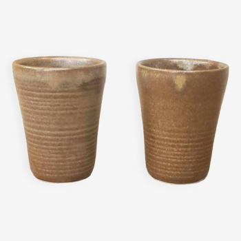 Set of 2 Digoin stoneware cups