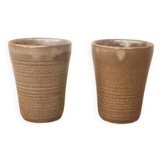 Set of 2 Digoin stoneware cups