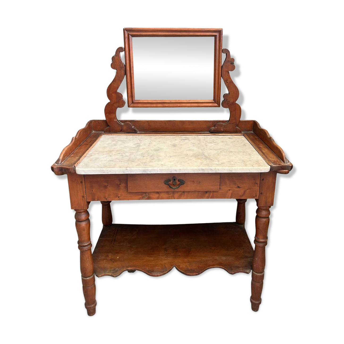 Meuble de toilette en bois et marbre – fin XIXᵉ