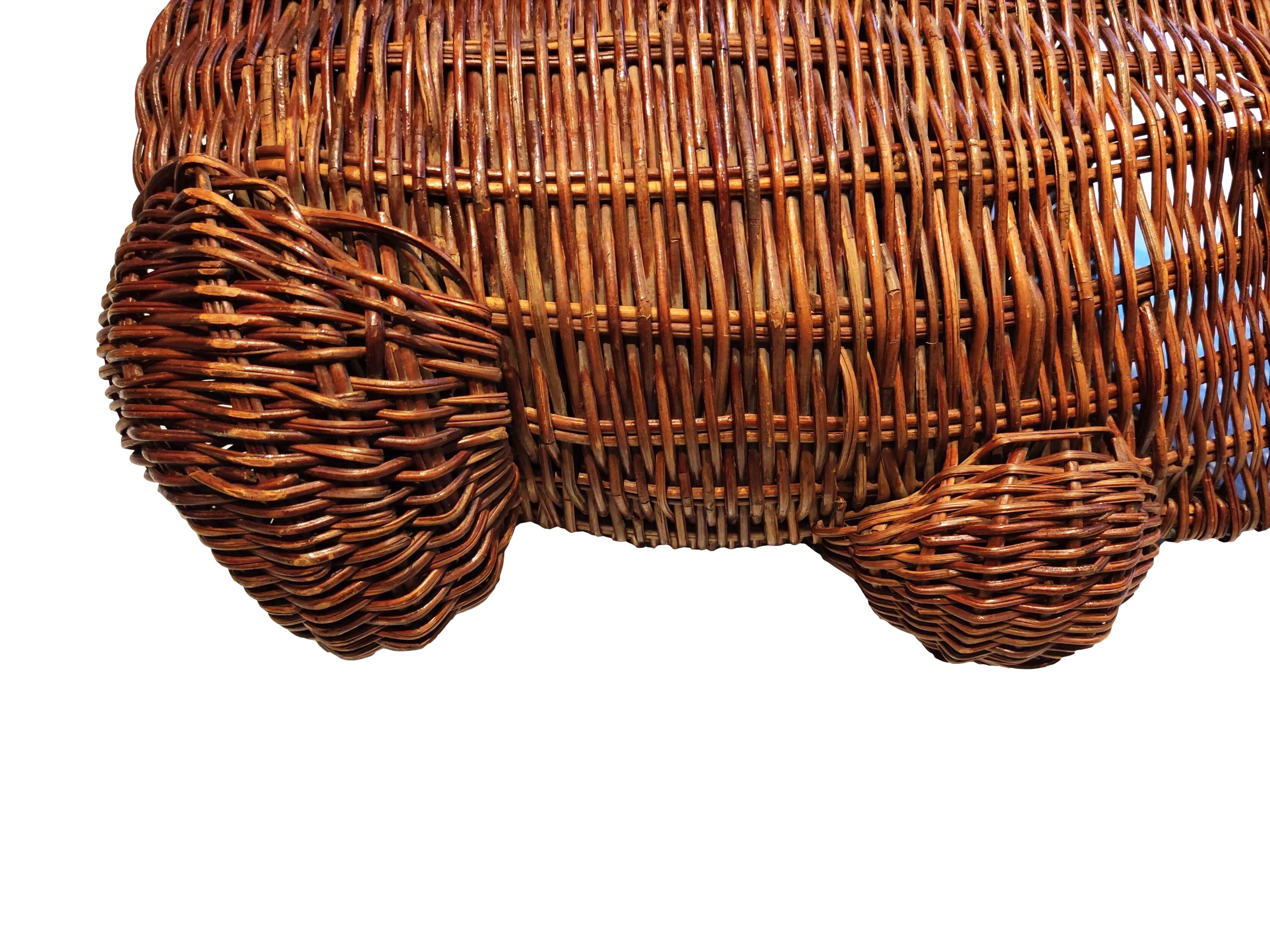 Olivier Cajan paper trash in wicker, 1975