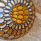Ball pendant light in orange and enameled glass from the 70s