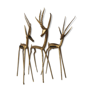 Trio d'antilopes en laiton